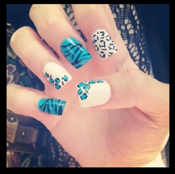 Zebra and Jaguar Decorated Nails