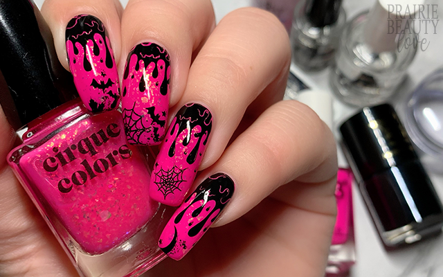 Pink and Black Nail Art