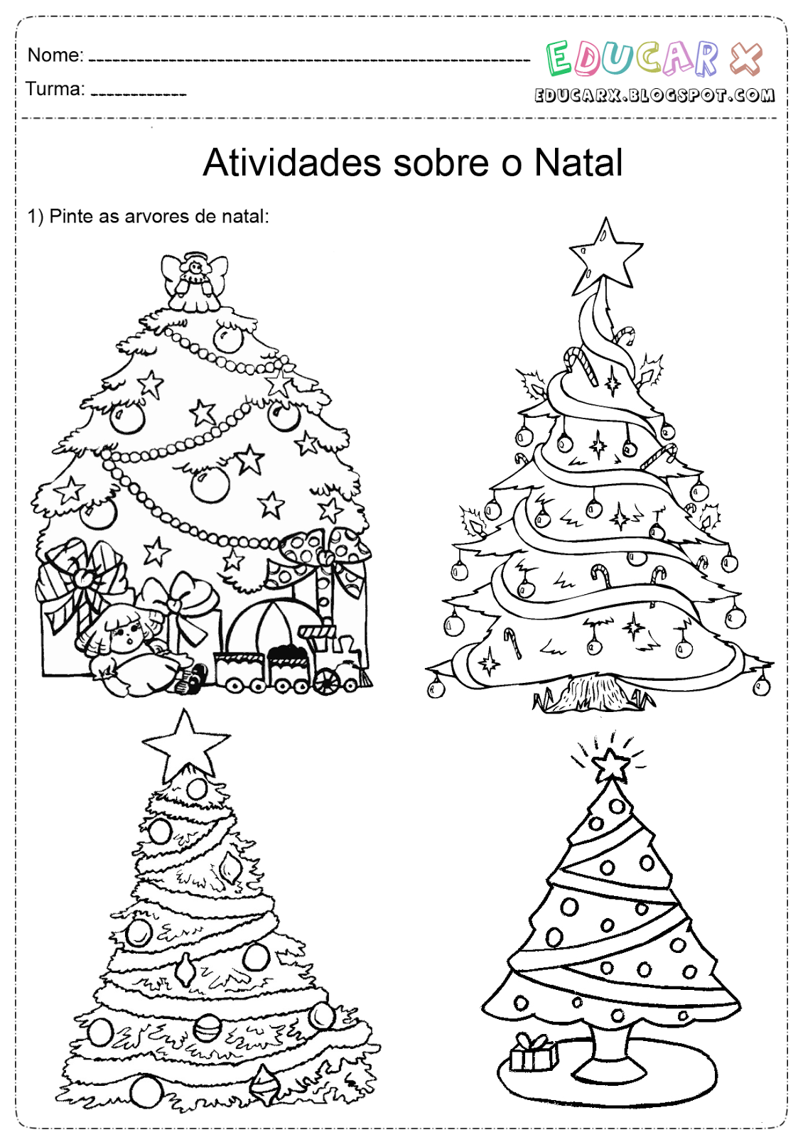 Arvore de Natal para Colorir