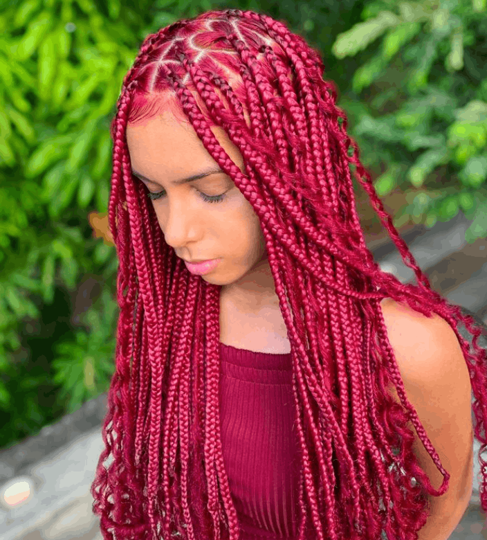 Ideas Box Braids Colored Look