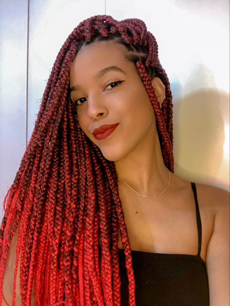 Box Braids Vermelho