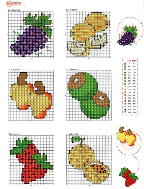 Graficos Frutas Em Ponto Cruz