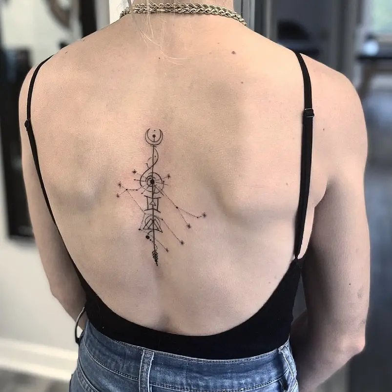 Female tattoo on the back