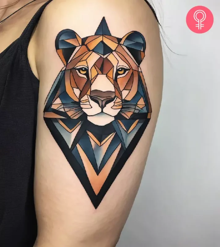 female lioness tattoo