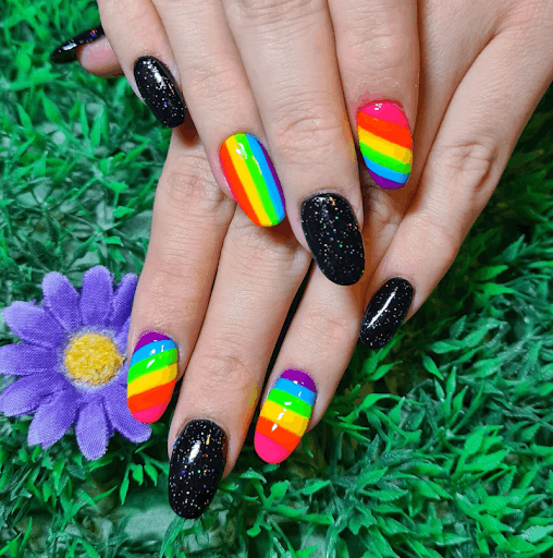 rainbow nail decoration