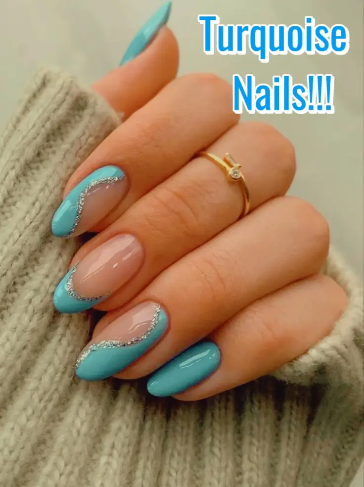 Turquoise Blue Nail Art