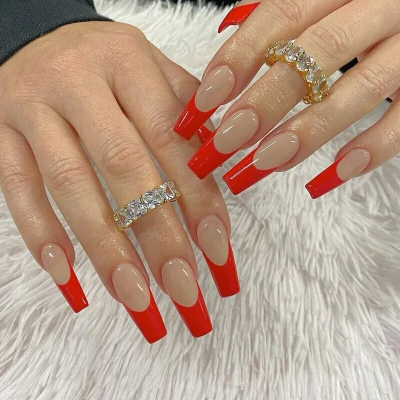 Red Decorated Nails