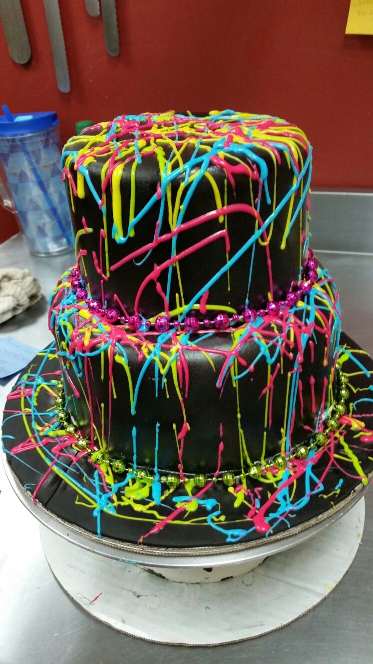 Neon Decorated Cake