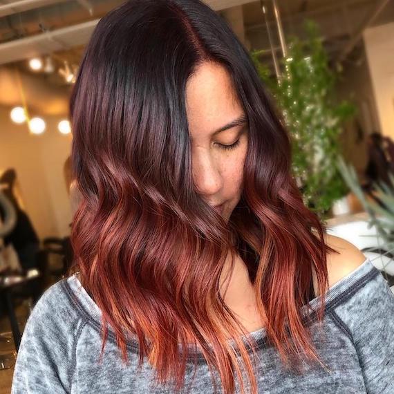 ombre hair red