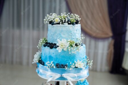 bolo-de-casamento-azul-e-branco