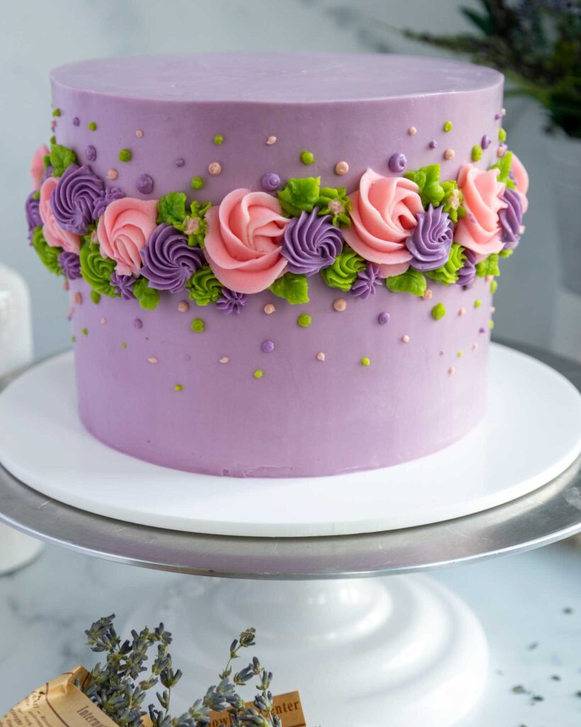 Lilac Decorated Cake