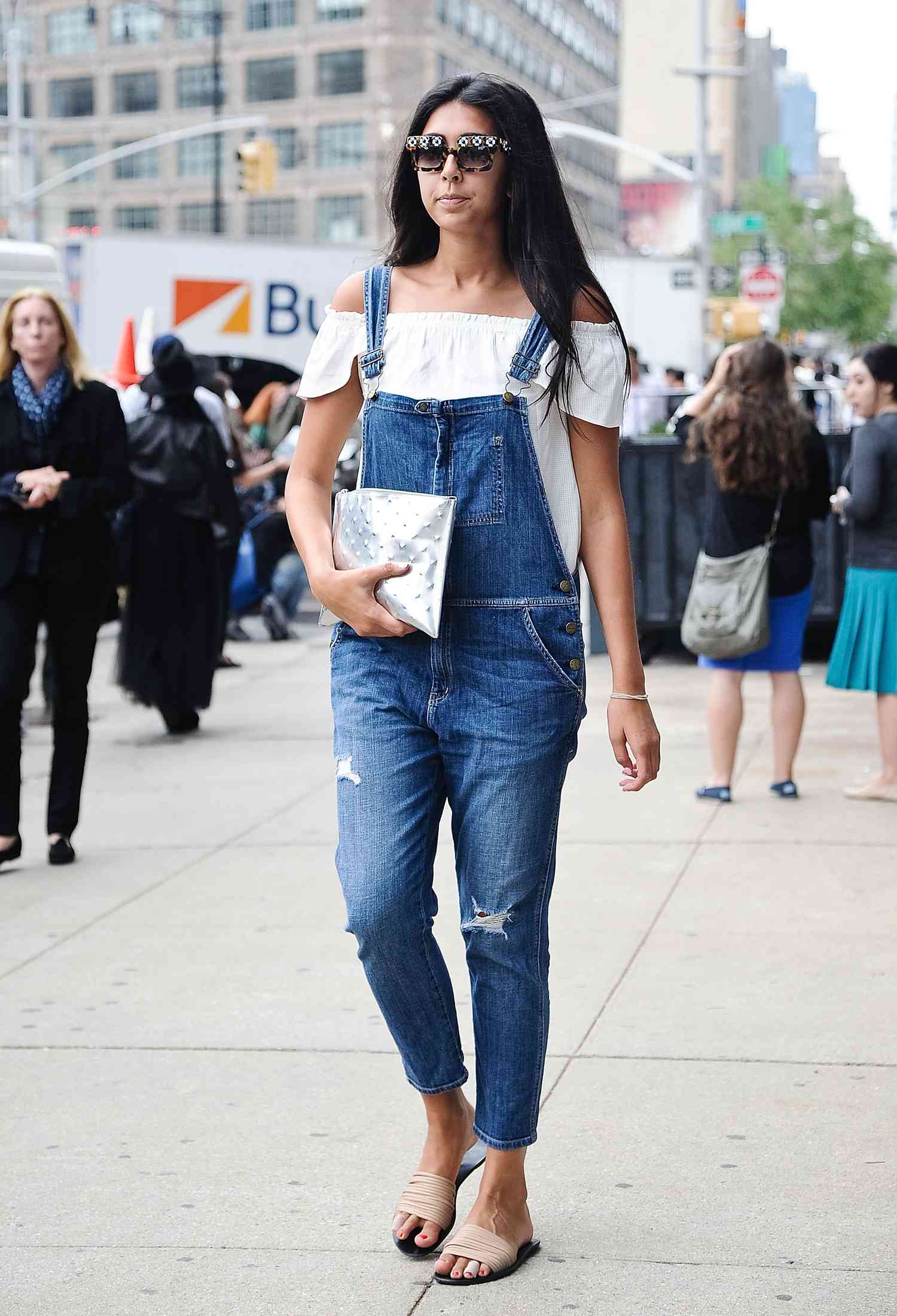 Fashion Look with denim overalls