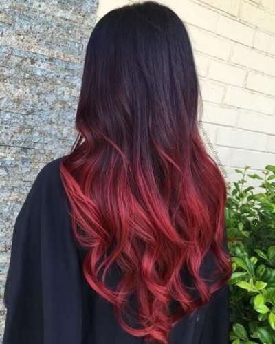 ombre hair red