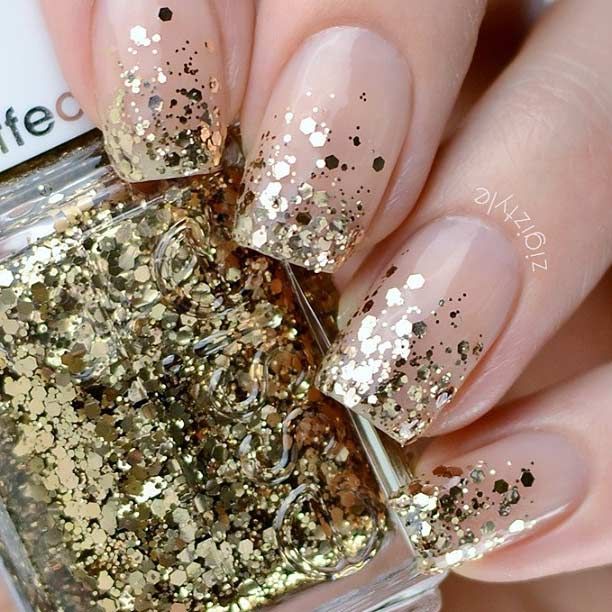 Nail Decorated With Glitter