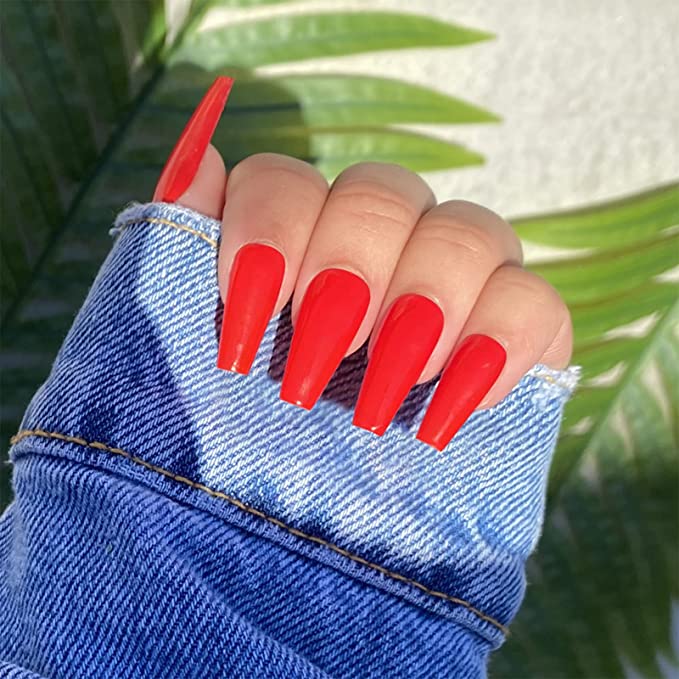 Red Decorated Nails