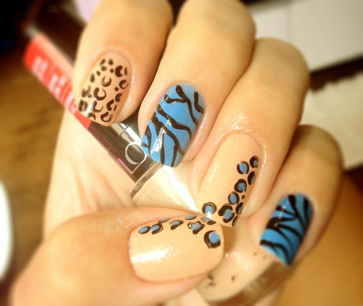 Zebra and Jaguar Decorated Nails