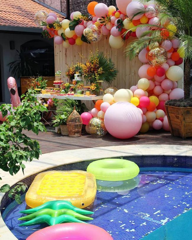 Decoracao Pool Party Simples