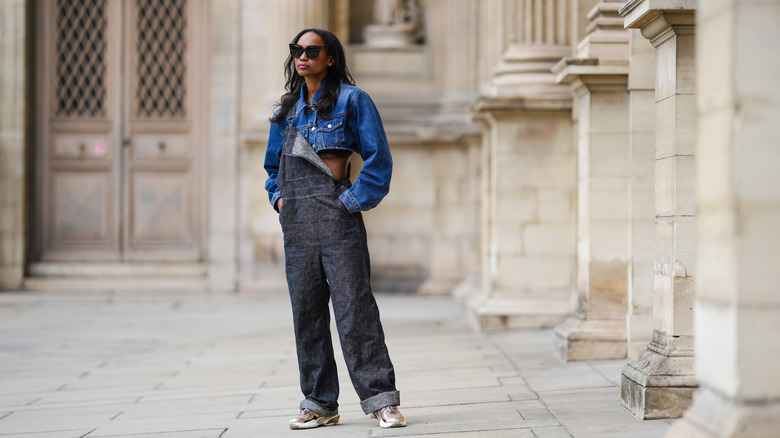 Fashion Look with denim overalls