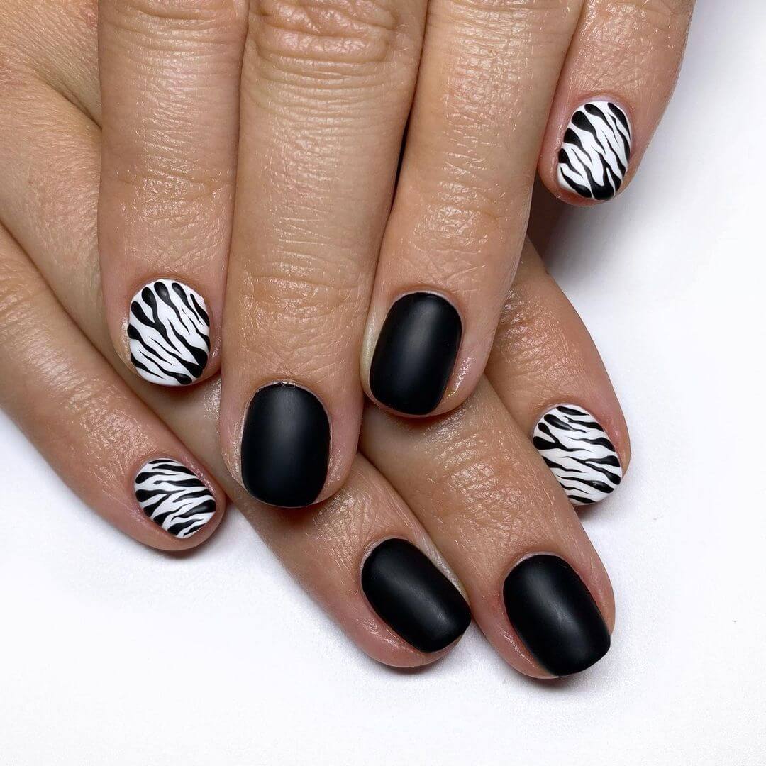 Zebra and Jaguar Decorated Nails