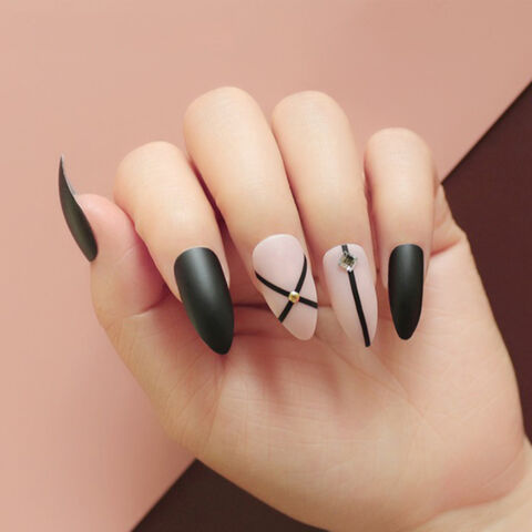 Black Decorated Nail