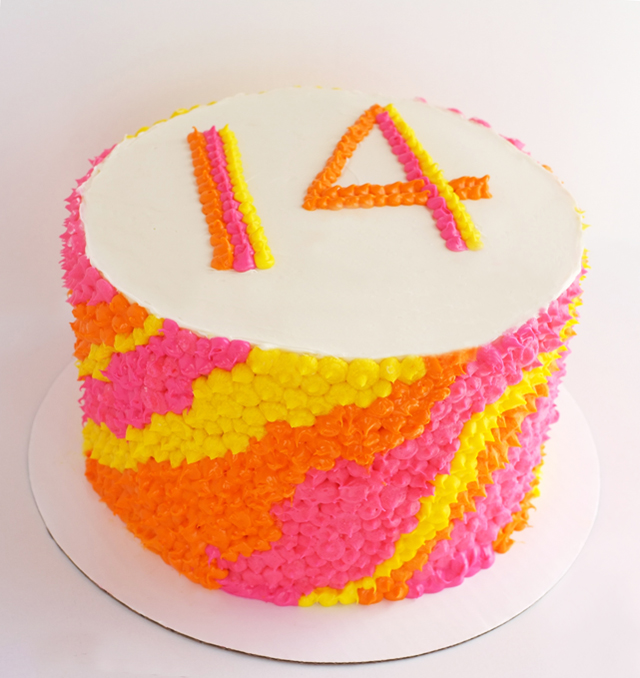 Neon Decorated Cake