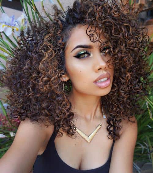 Curly Hair With Lights