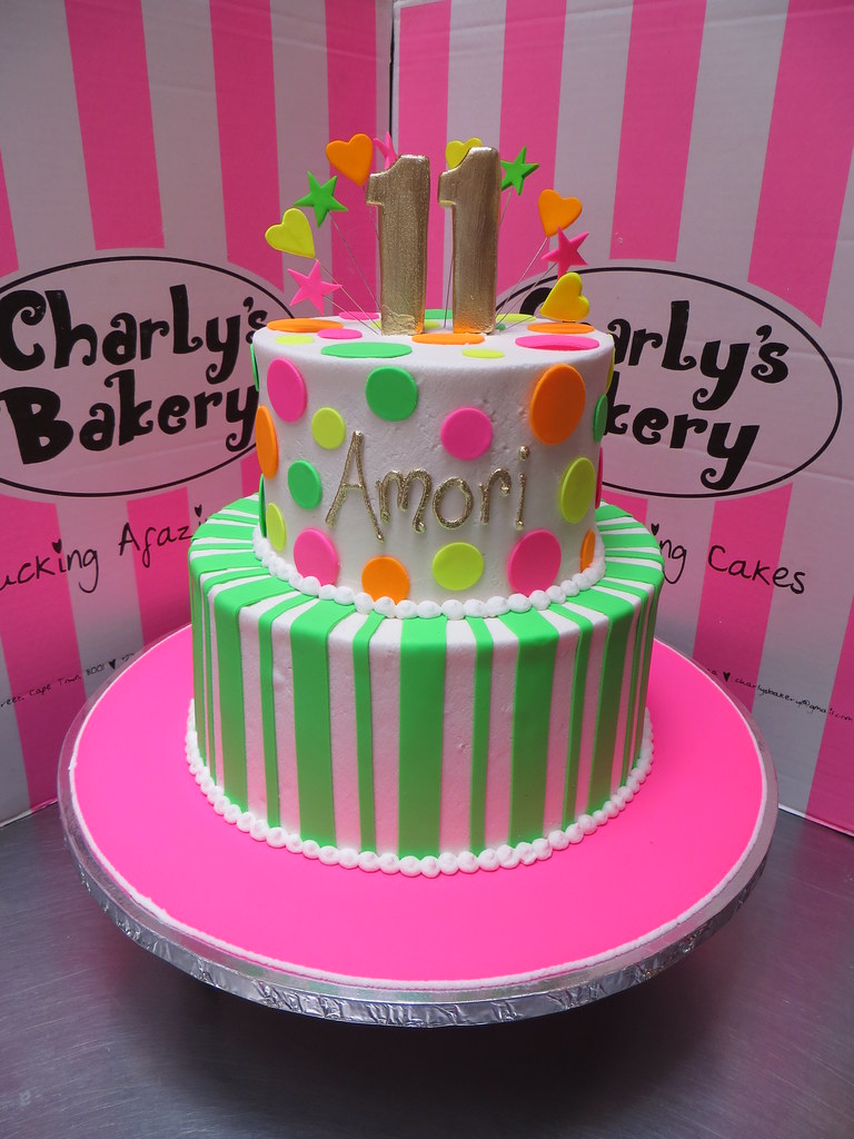 Neon Decorated Cake