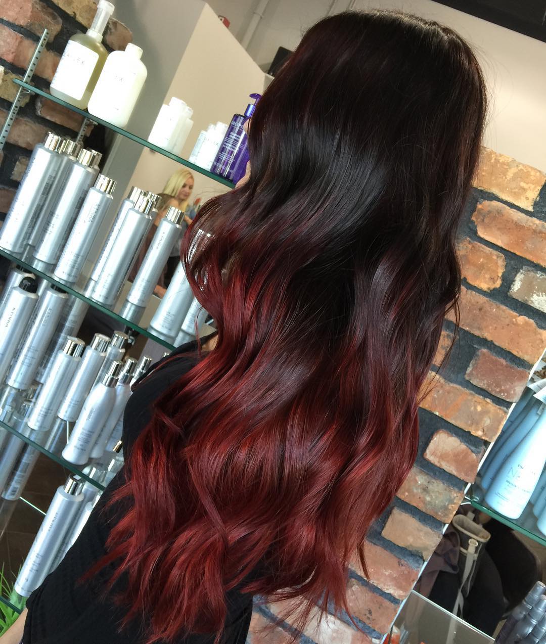 ombre hair red