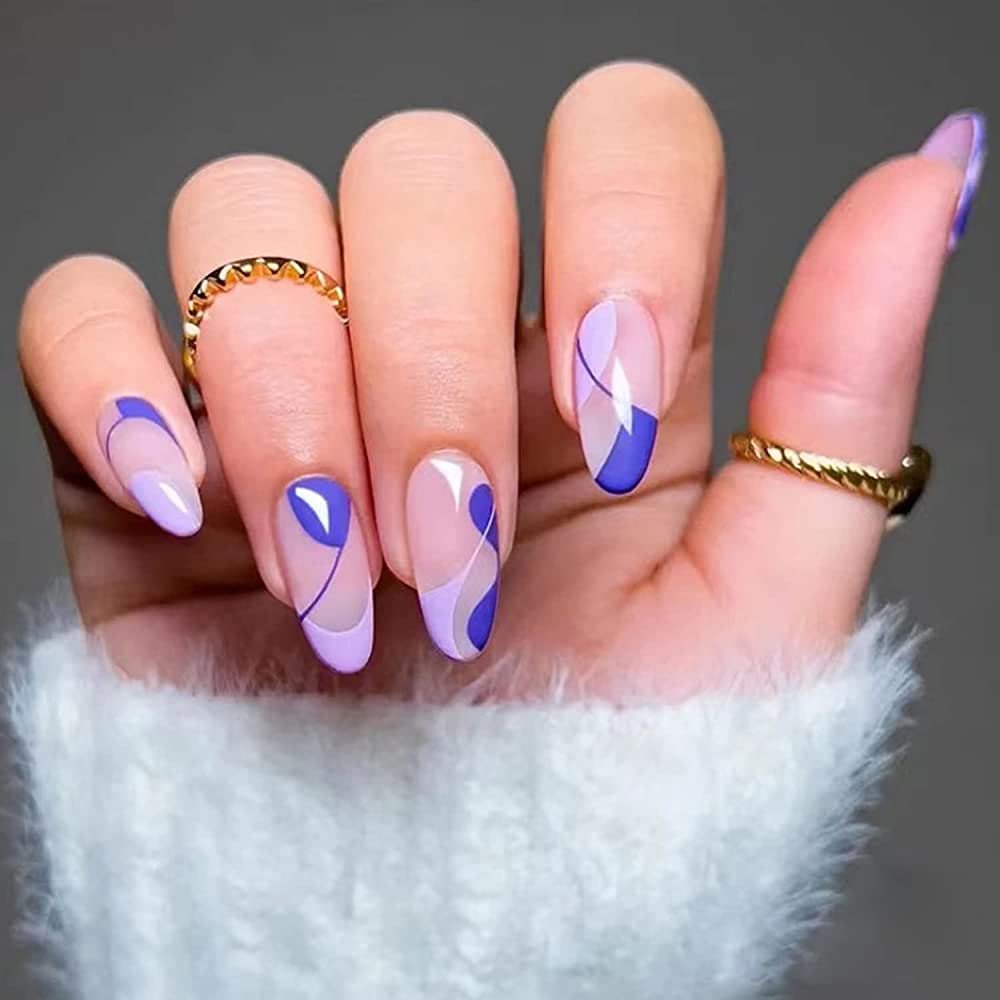 Purple Decorated Nail