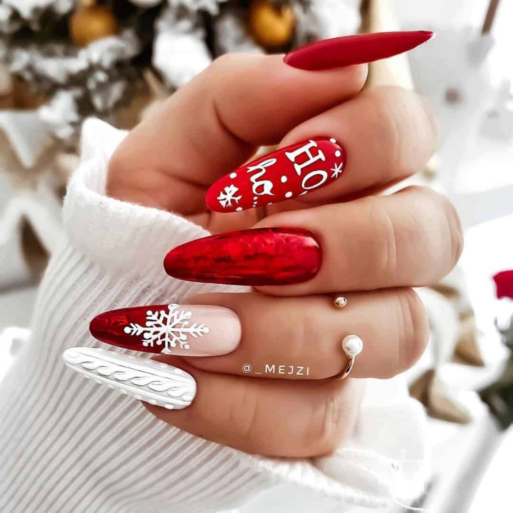 Red Decorated Nails