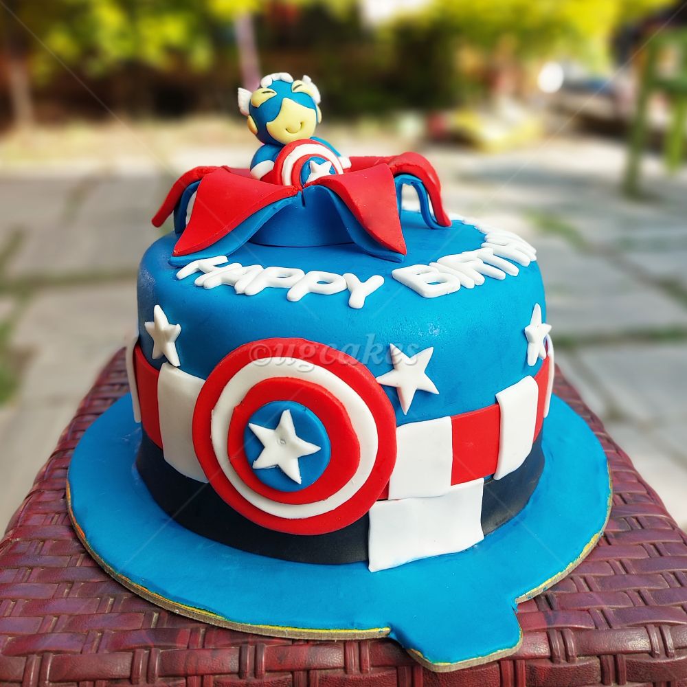 Captain America Decorated Cake