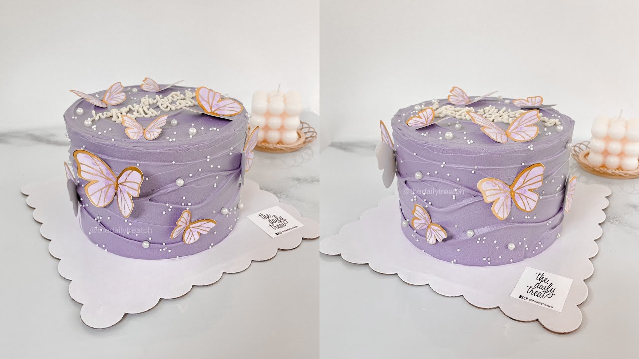 Lilac Decorated Cake