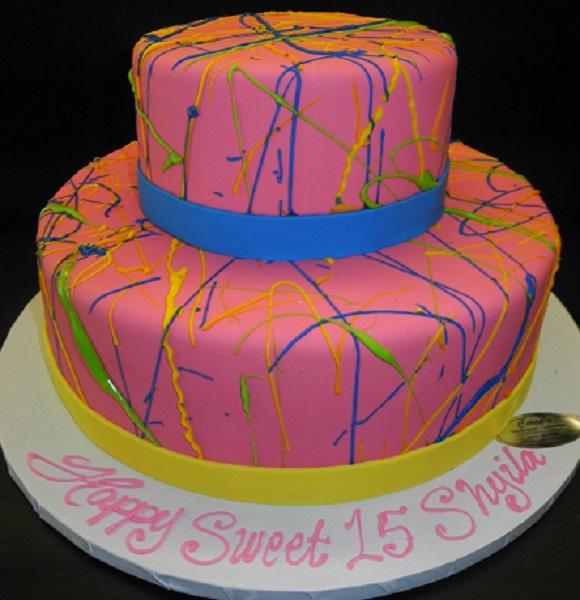 Neon Decorated Cake