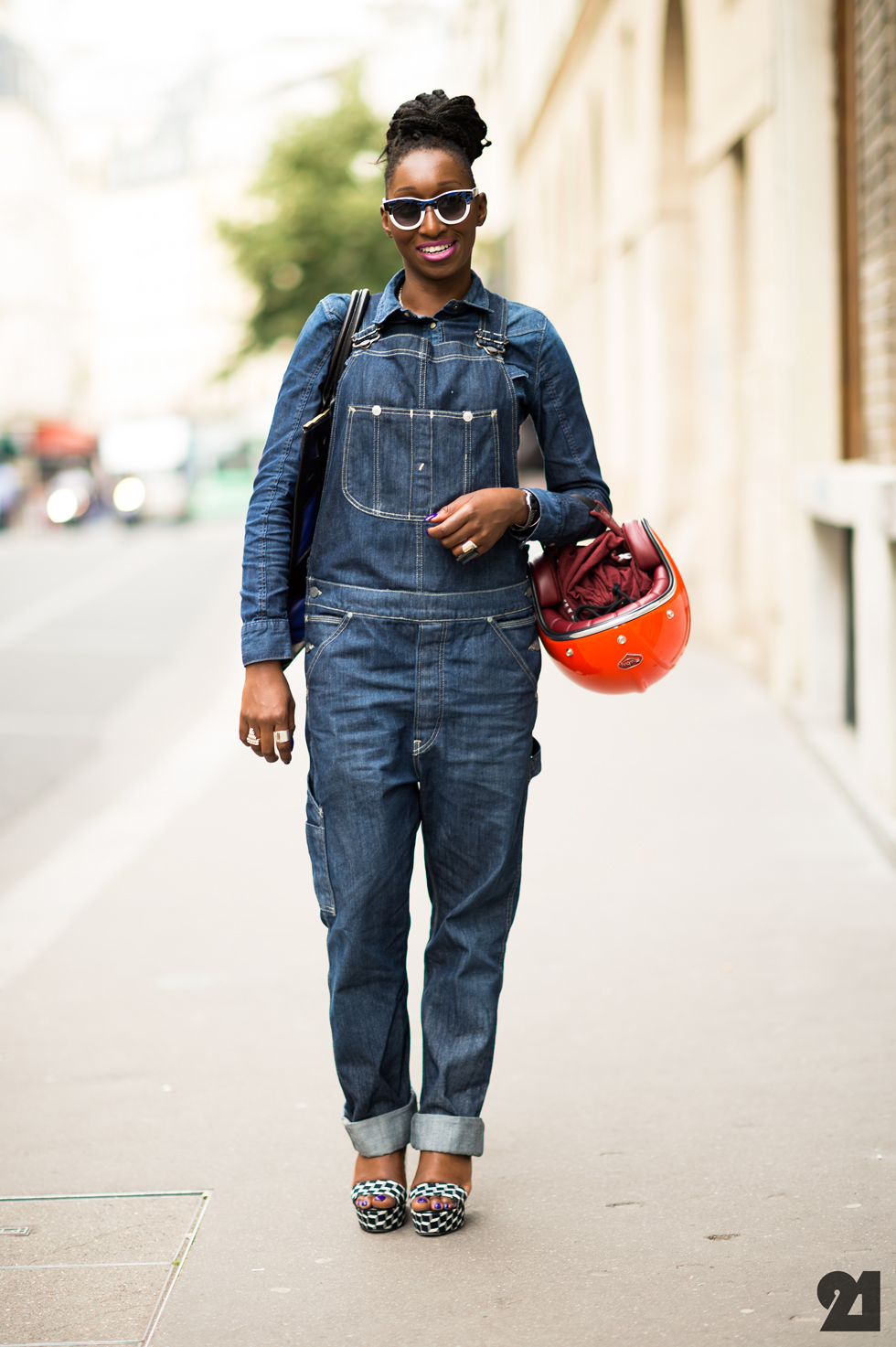 Fashion Look with denim overalls