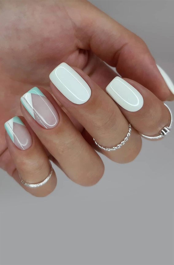 White Decorated Nail