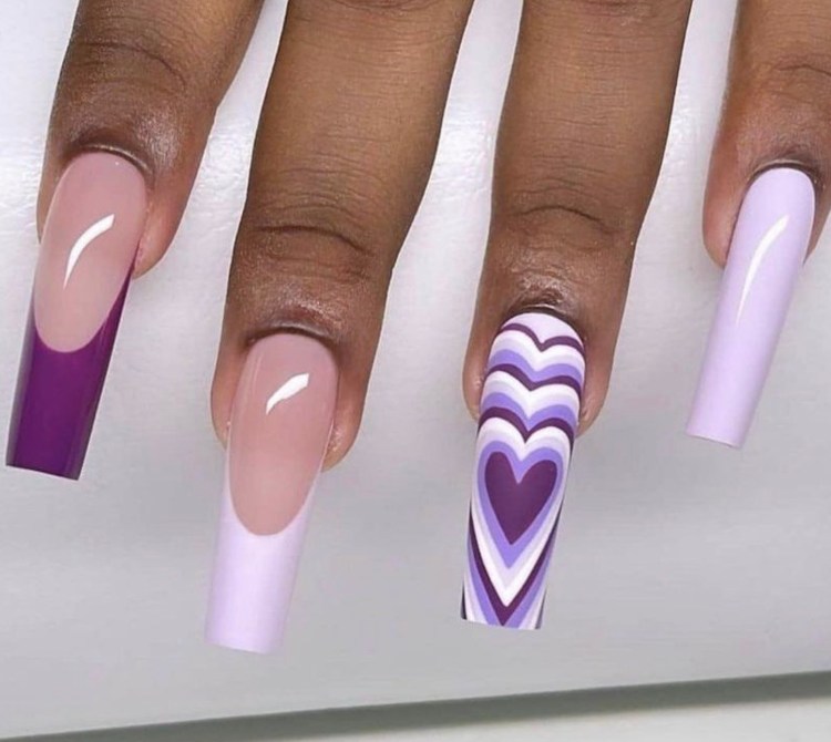 Purple Decorated Nail