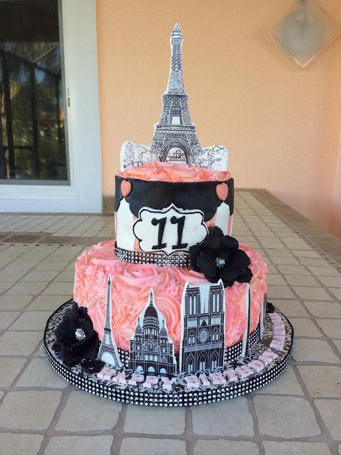 Paris decorated cake