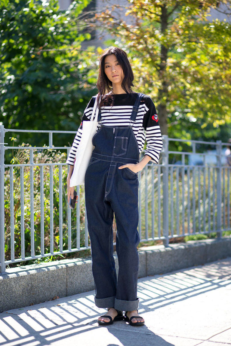 Fashion Look with denim overalls