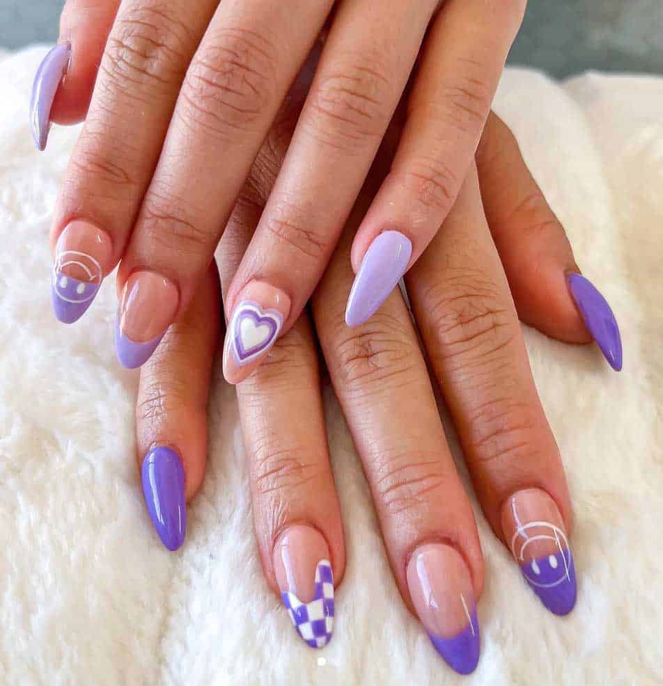 Purple Decorated Nail