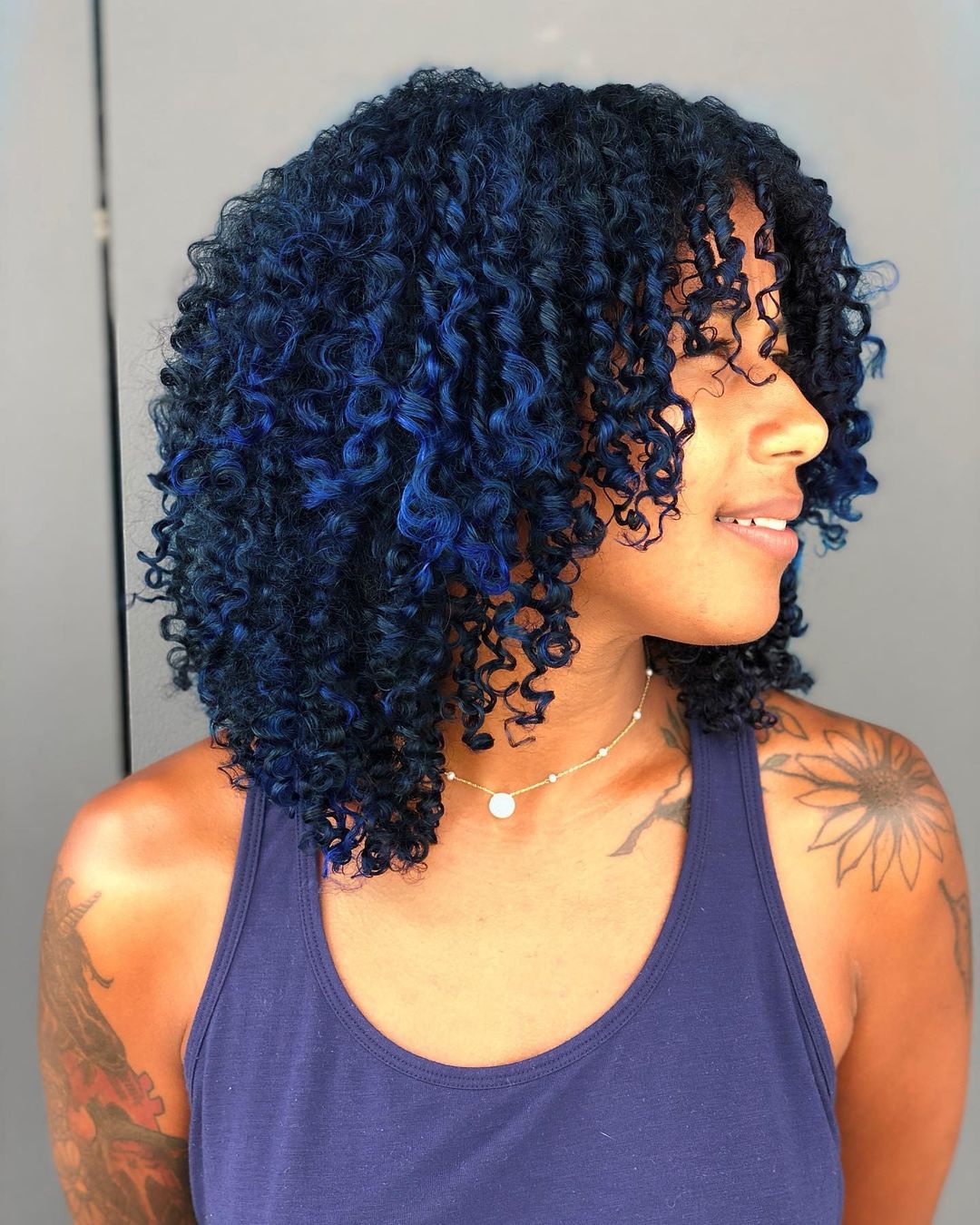 Blue Curly Hair