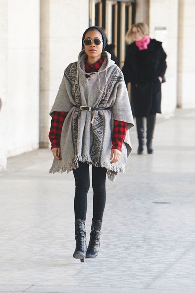 Fashion Look with Poncho