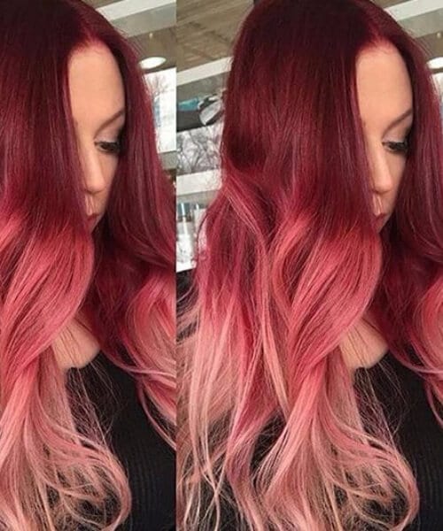 ombre hair red