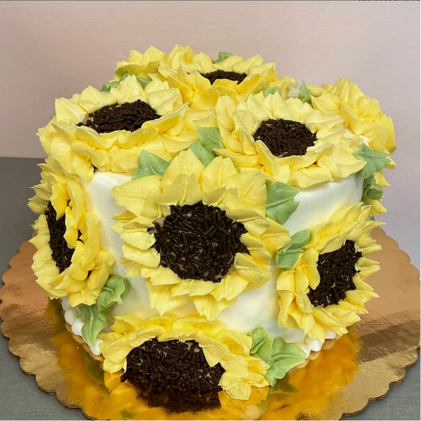 Sunflower Decorated Cake