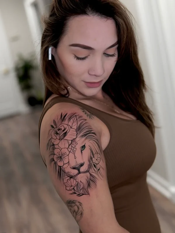 female lioness tattoo