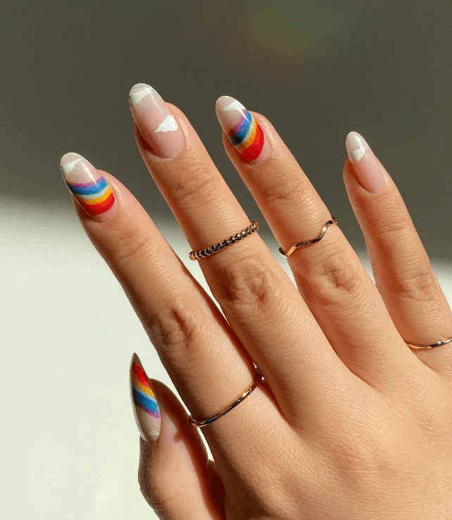 rainbow nail decoration