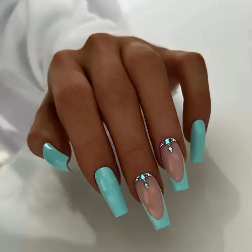 Turquoise Blue Nail Art