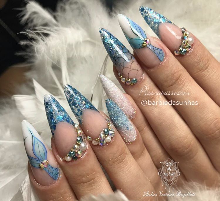 Unhas Stiletto Decoradas