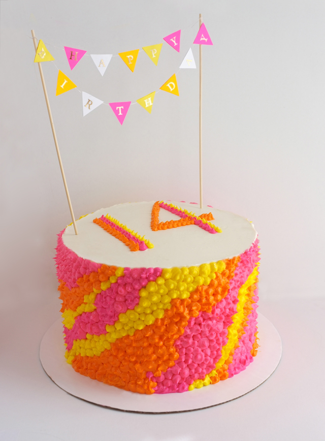 Neon Decorated Cake