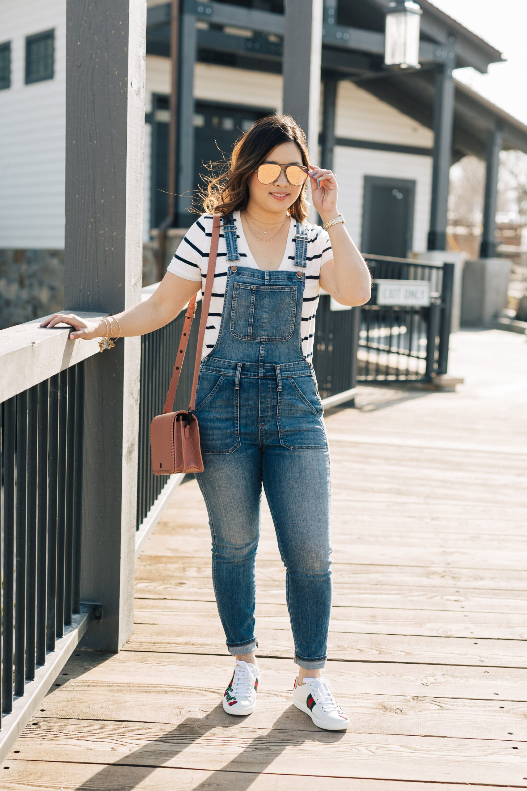 Fashion Look with denim overalls