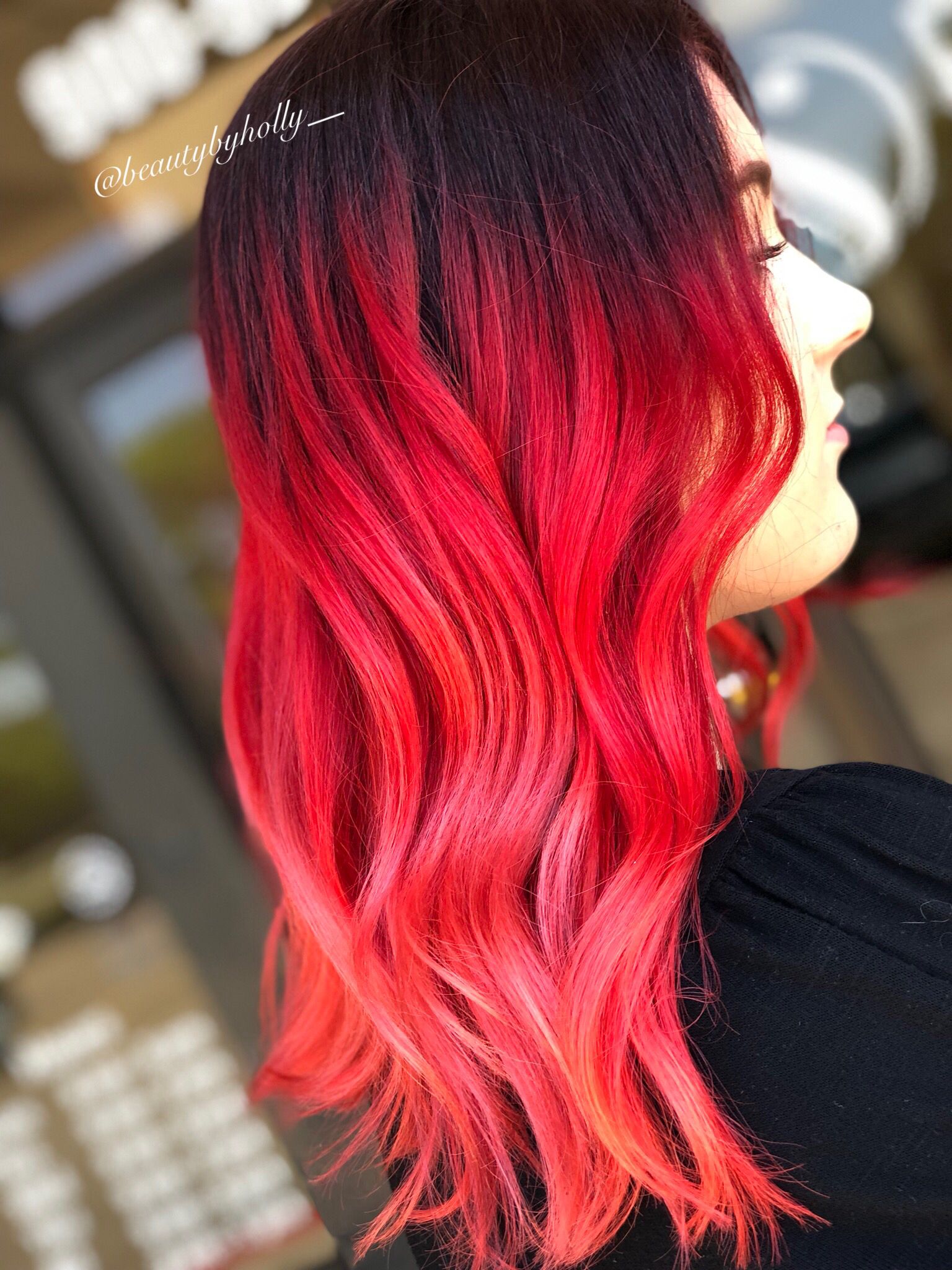 ombre hair red